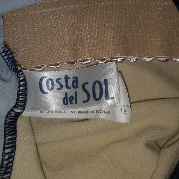 Costa Del Sol Ladies Size 18 Navy with Multi Colored Top 1 Piece Bathing Suit - Picture 3 of 7